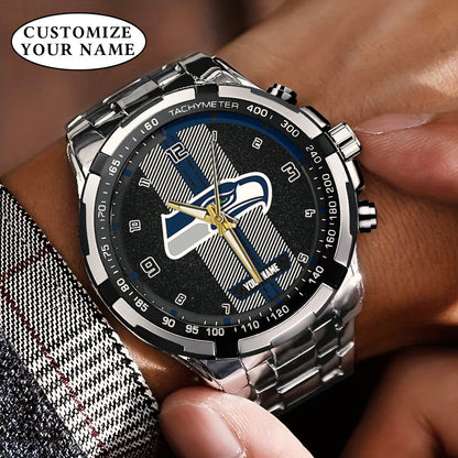 Personalized Seattle Seahawks Stainless Steel Watch