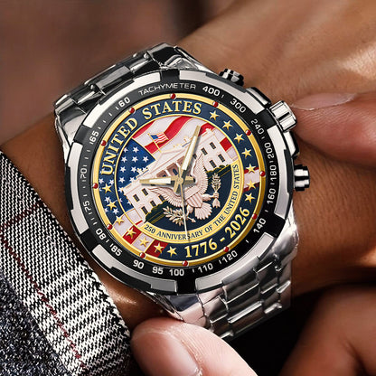 US 250 Years Of Freedom Stainless Steel Watch