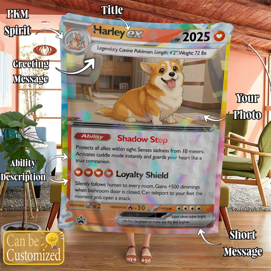 Personalized PKM Pet Photo Art Blanket - Pet Edition