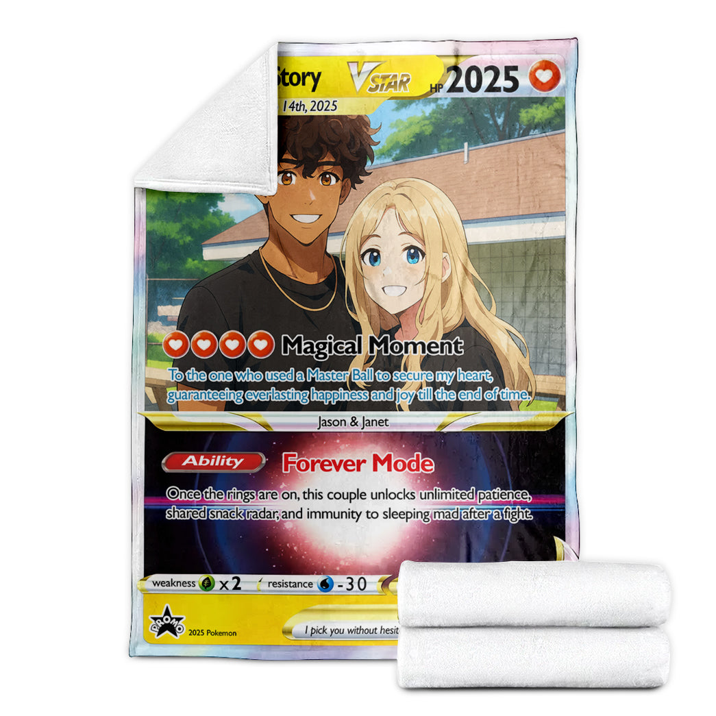 Personalized PKM Anniversary Couple Photo Art Blanket - Anniversary Edition