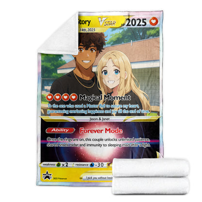 Personalized PKM Anniversary Couple Photo Art Blanket - Anniversary Edition