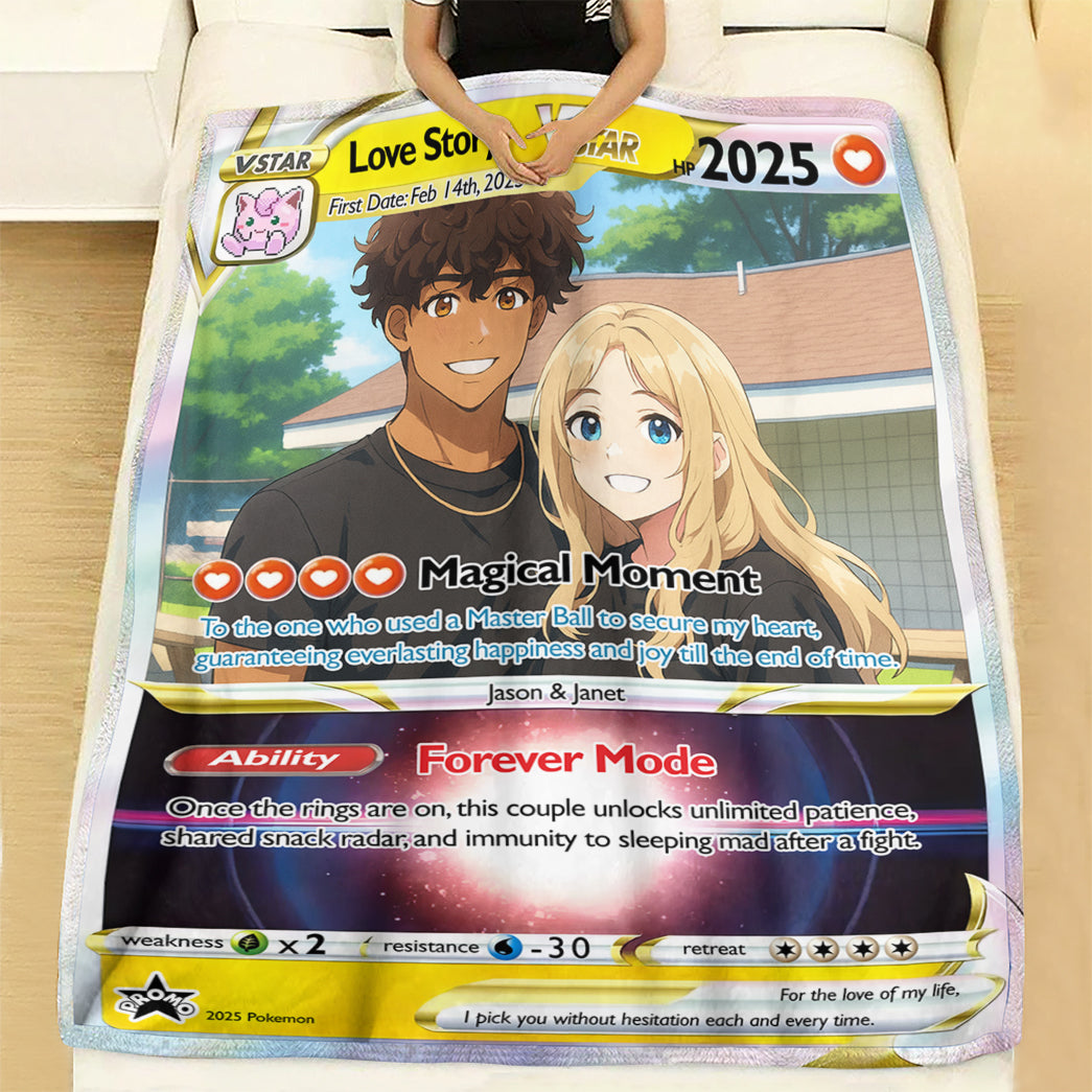 Personalized PKM Anniversary Couple Photo Art Blanket - Anniversary Edition