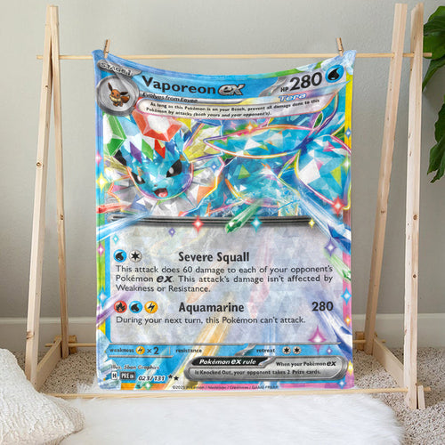 PKM Vaporeon EX Custom Fleece Blanket