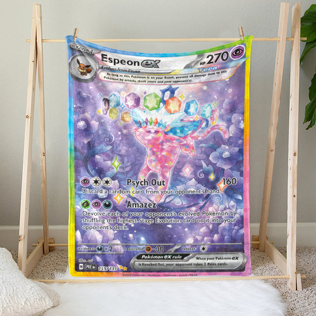 PKM Espeon EX Custom Fleece Blanket