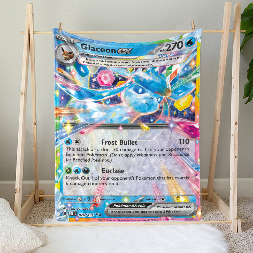 PKM Glaceon EX Custom Fleece Blanket