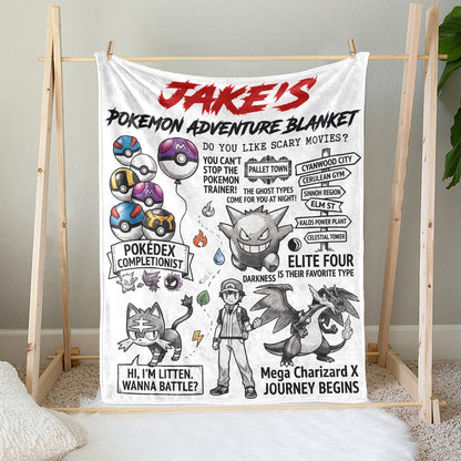 Personalized PKM Adventure Fleece Blanket