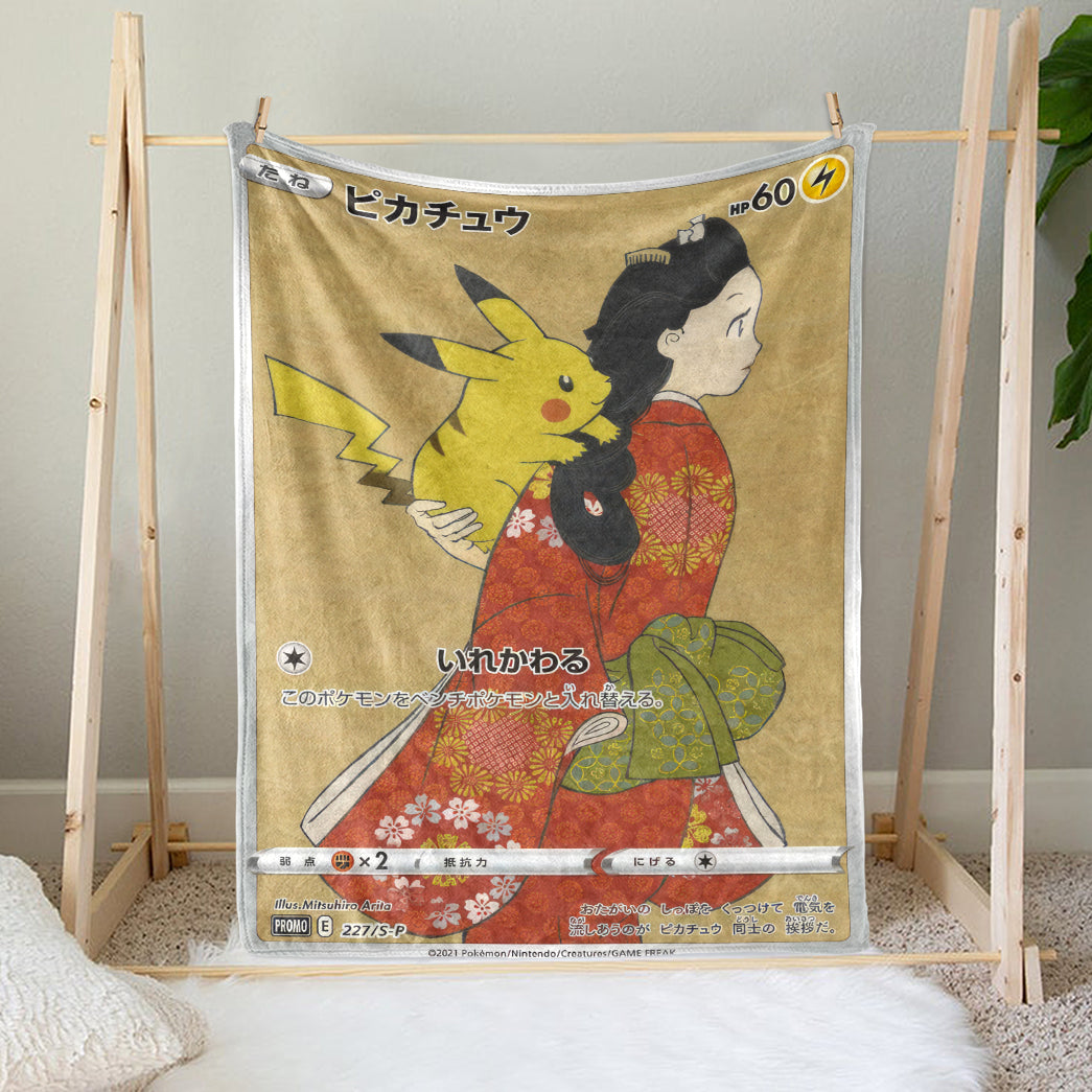 PKM Pikachu Custom Fleece Blanket