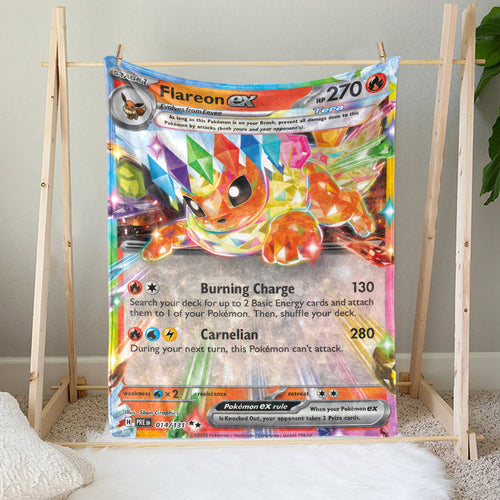PKM Flareon EX Custom Fleece Blanket