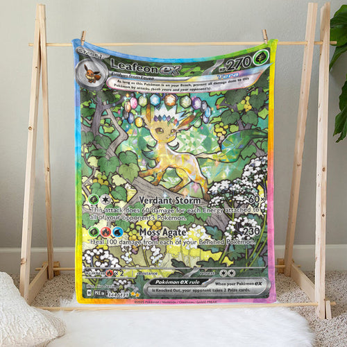 PKM Leafeon EX Custom Fleece Blanket