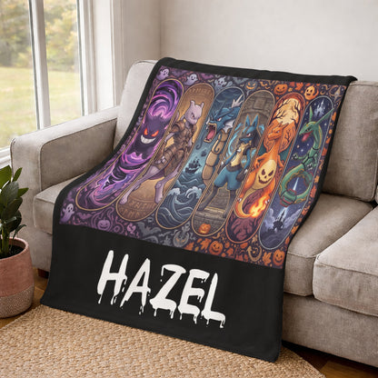 Personalized Halloween PKM Fleece Blanket