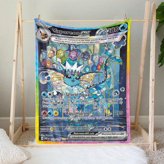 PKM Vaporeon EX Custom Fleece Blanket