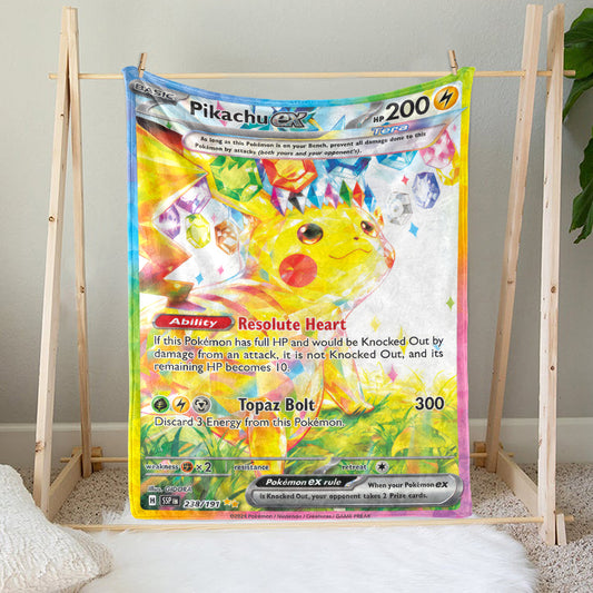 PKM Pikachu EX Custom Fleece Blanket