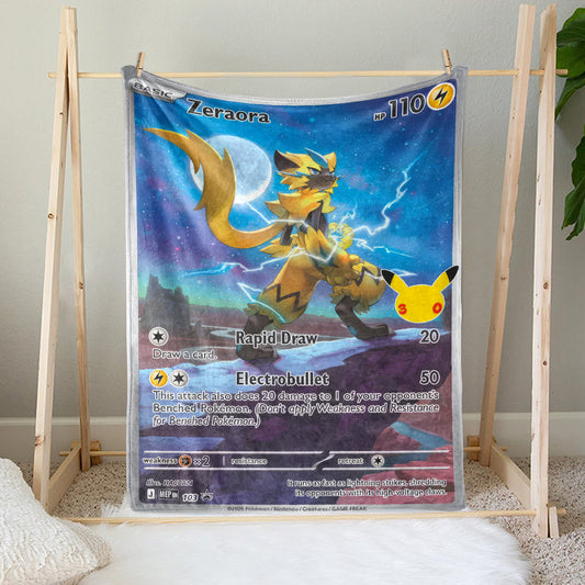 PKM Zeraora Card Custom Fleece Printed Blanket