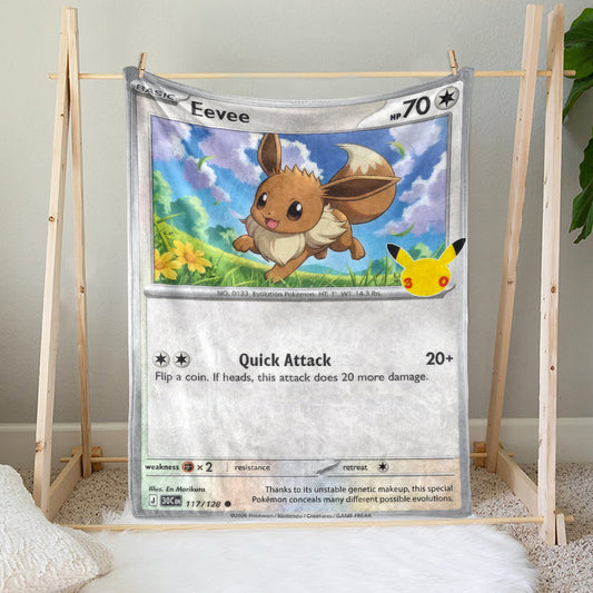 Eevee PKM Custom Fleece Blanket - Personalized Gift for Kids & Fans