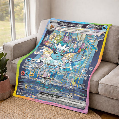 PKM Vaporeon EX Custom Fleece Blanket