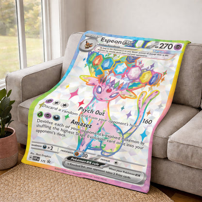 PKM Espeon EX Custom Fleece Blanket