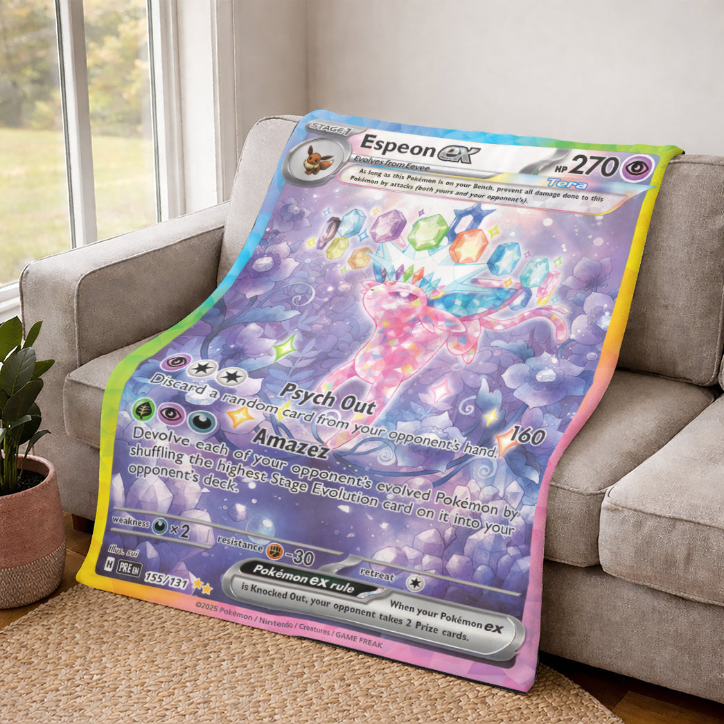 PKM Espeon EX Custom Fleece Blanket