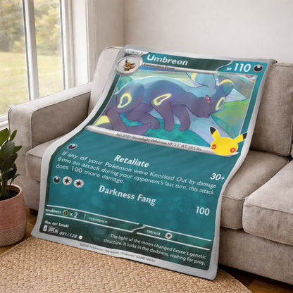 PKM Umbreon Card Custom Fleece Printed Blanket