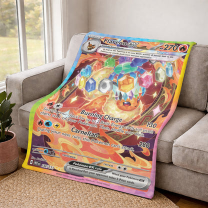 PKM Flareon EX Custom Fleece Blanket