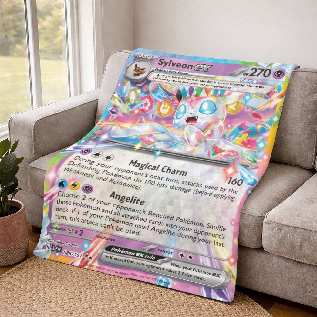 PKM Sylveon EX Custom Fleece Blanket