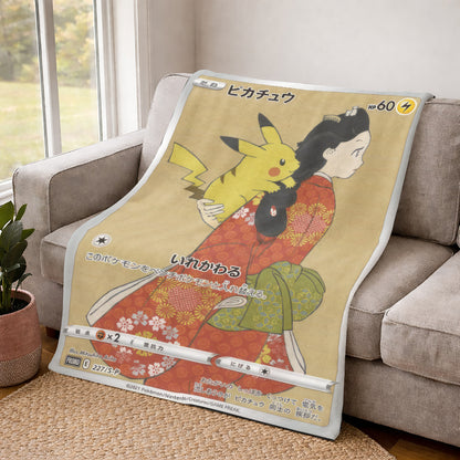 PKM Pikachu Custom Fleece Blanket
