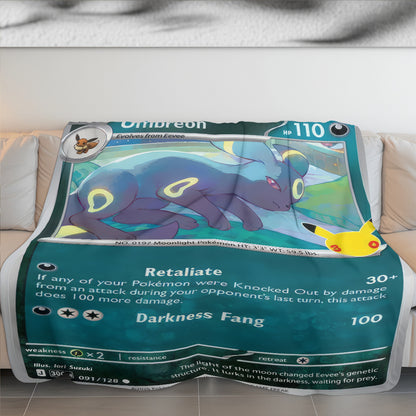 PKM Umbreon Card Custom Fleece Printed Blanket