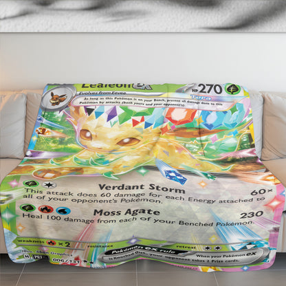 PKM Leafeon EX Custom Fleece Blanket