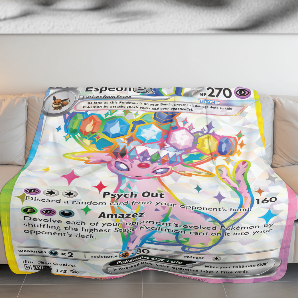 PKM Espeon EX Custom Fleece Blanket