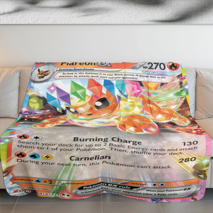 PKM Flareon EX Custom Fleece Blanket
