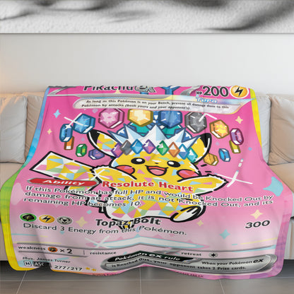 PKM Pikachu EX Card Custom Fleece Blanket