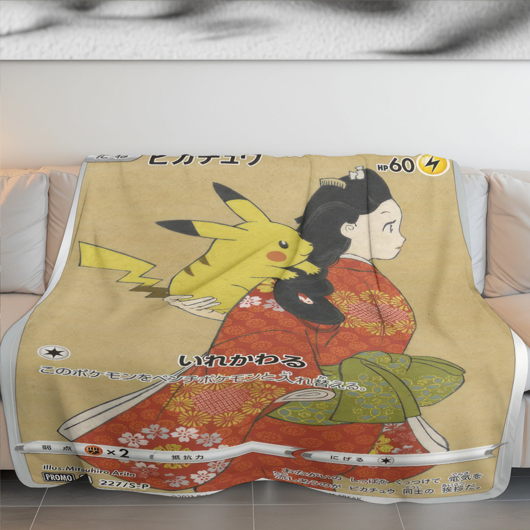 PKM Pikachu Custom Fleece Blanket