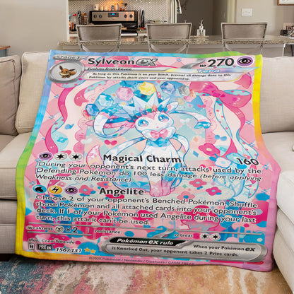 PKM Sylveon EX Custom Fleece Blanket