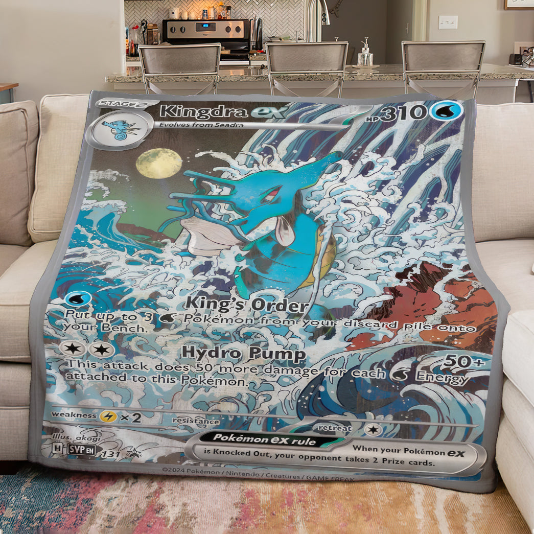 PKM Kingdra EX Custom Fleece Blanket