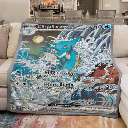 PKM Kingdra EX Custom Fleece Blanket