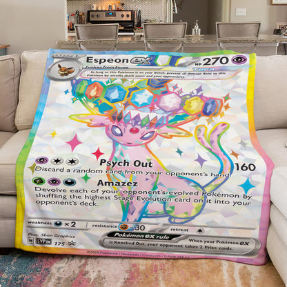 PKM Espeon EX Custom Fleece Blanket