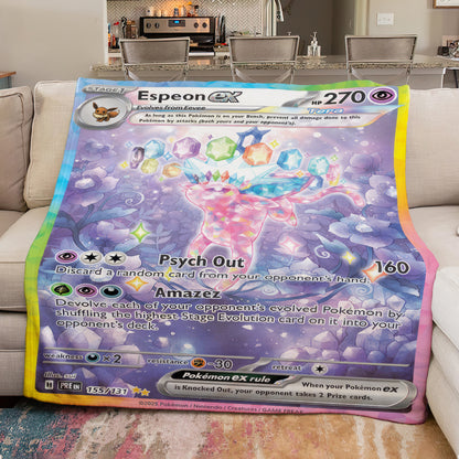 PKM Espeon EX Custom Fleece Blanket