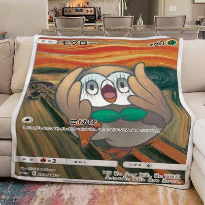 PKM Rowlet The Scream Custom Fleece Blanket