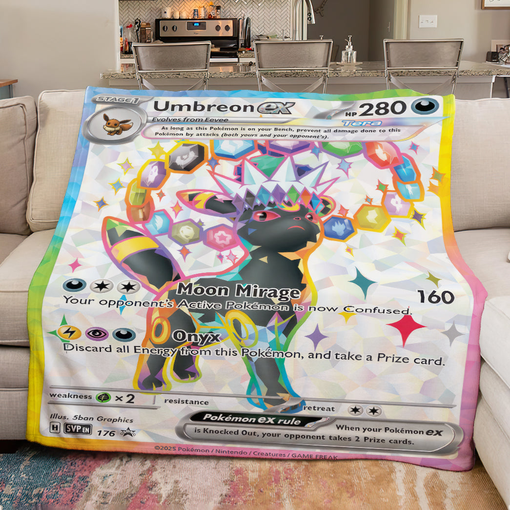 PKM Umbreon EX Custom Fleece Blanket