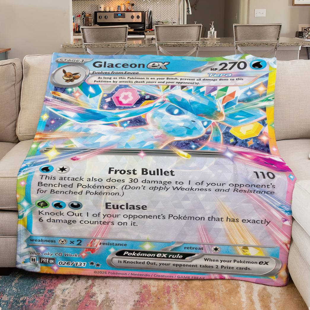 PKM Glaceon EX Custom Fleece Blanket