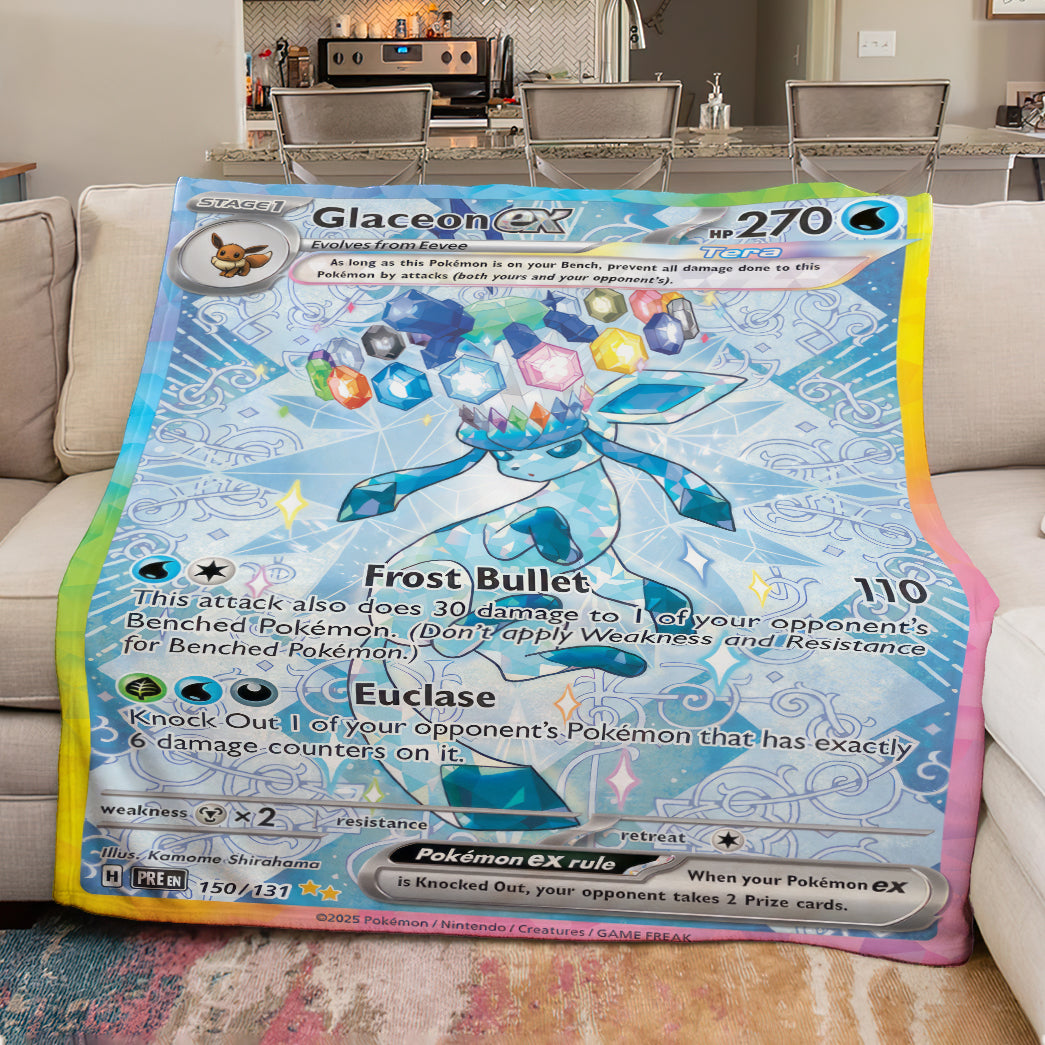 PKM Glaceon EX Custom Fleece Blanket