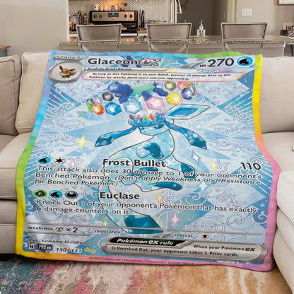 PKM Glaceon EX Custom Fleece Blanket