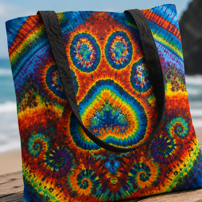 Paw Print Colorful Cat Paw Tote Bag