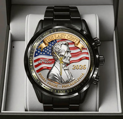 Abraham Lincoln Coin In God We Trust Custom Watch