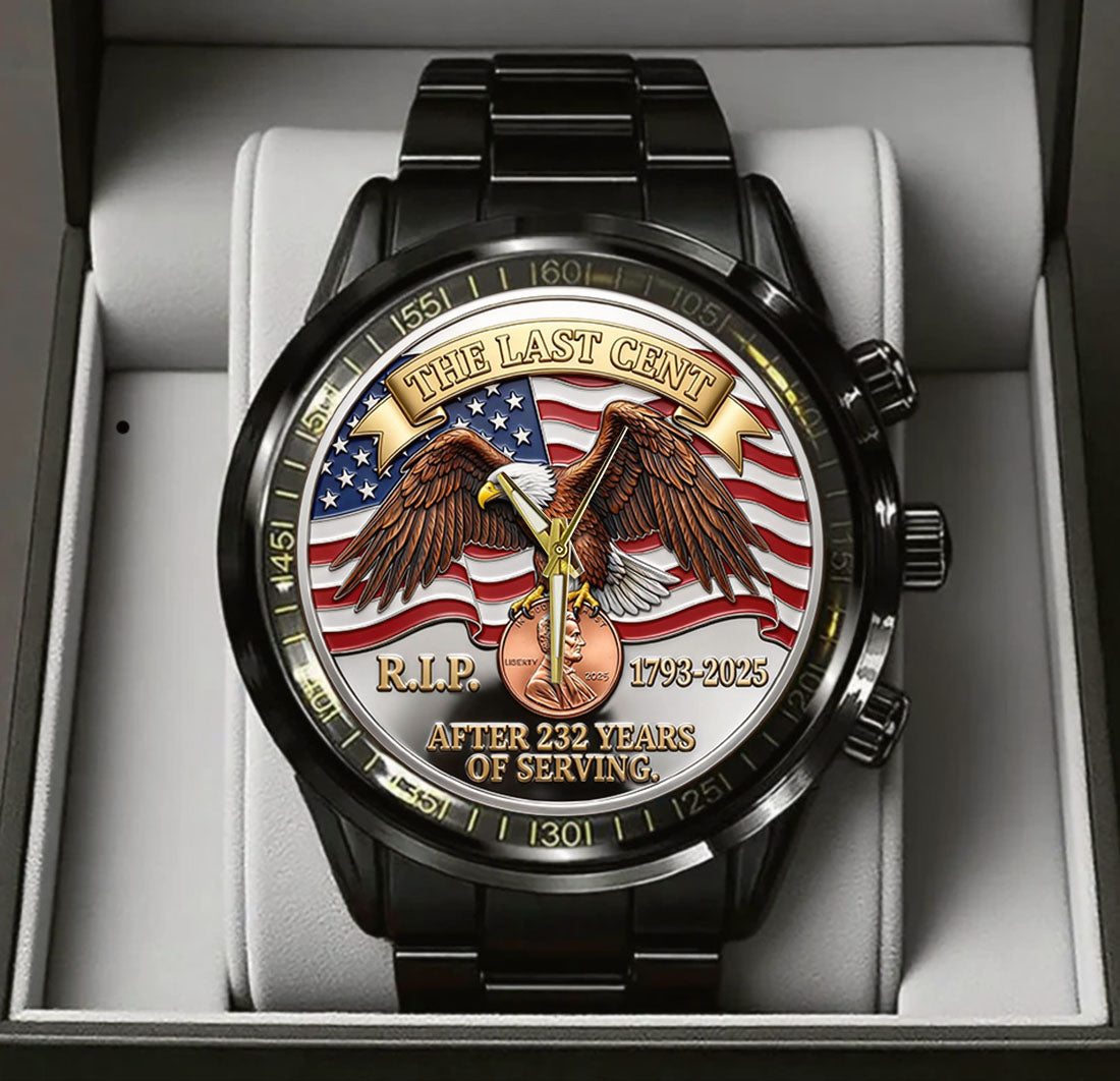 The Last Cent America Eagle Flag Lincoln Custom Watch