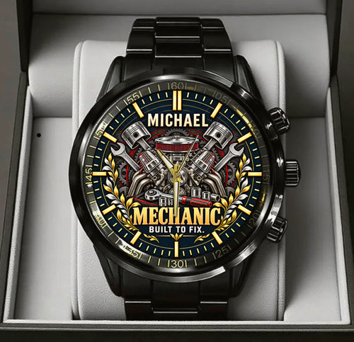 Personalized Mechanic Watch – Custom Name Mechanic Appreciation Gift