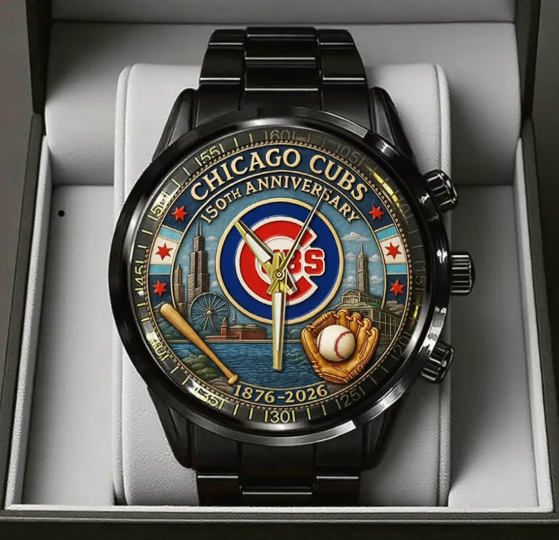 Chicago Cubs 150th Anniversary Stainless Steel Watch