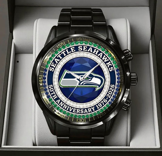 Seattle Seahawks 50th Anniversary Stainless Steel Watch