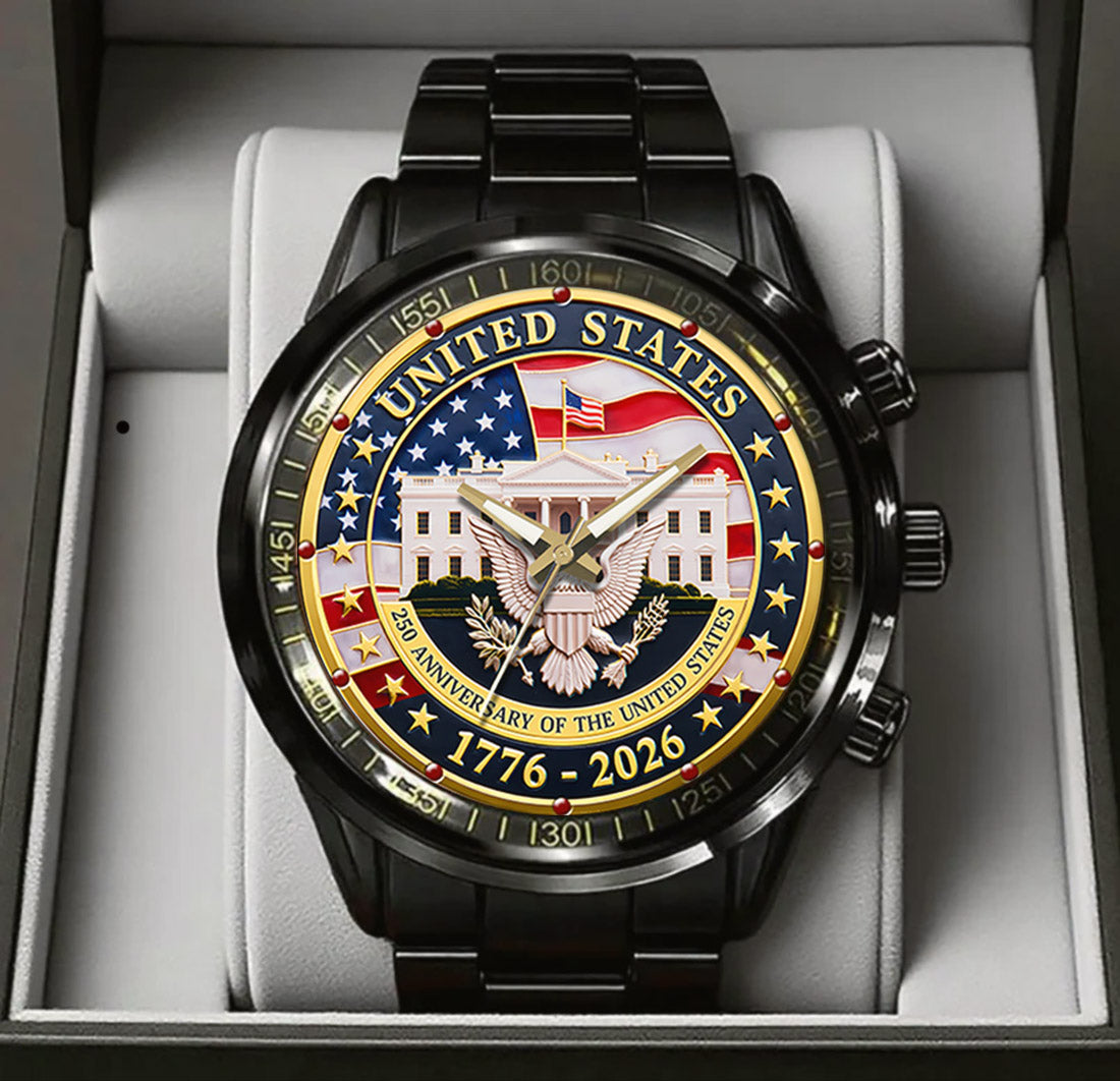 US 250 Years Of Freedom Stainless Steel Watch