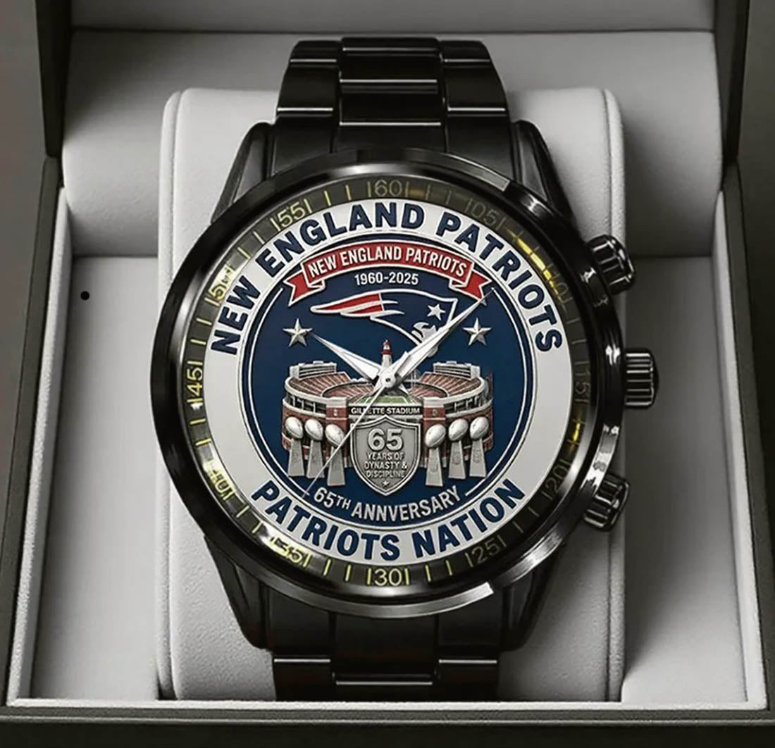 New England Patriots 65th Anniversary Stainless Steel Watch