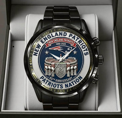 New England Patriots 65th Anniversary Stainless Steel Watch